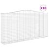 vidaXL Gabion Basket Set of 10 Silver Galvanized Iron Large