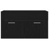 vidaXL Bathroom Cabinet with Drawer Black Oak 31.50 x 15.16 x 18.11 in