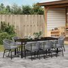 vidaXL Garden Dining Set 9 pcs Anthracite Powder-Coated Steel
