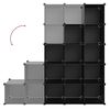 vidaXL Storage Cube Organizer Black PP Plastic 61.0 x 12.6 x 60.4 in.