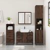 vidaXL Bathroom Furniture Set Brown Oak Engineered Wood, Metal, Glass