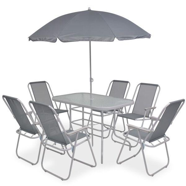 vidaXL Outdoor Dining Set Grey