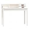 vidaXL Desk White Solid pine wood, faux leather (100% polyurethane)