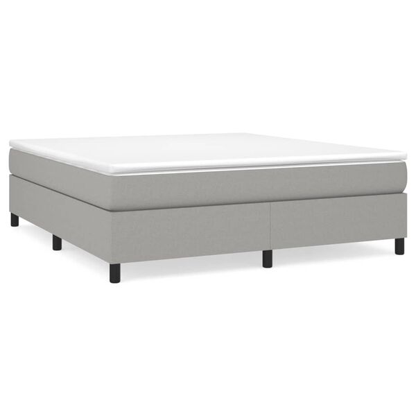 vidaXL Bed Frame Light Grey 100% Polyester fabric, plywood, engineered wood