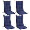 vidaXL Highback Chair Cushion Set of 4 Navy Blue