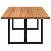 vidaXL Dining Table Light Brown Solid oak wood, Powder-coated steel Large