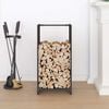vidaXL Firewood Rack Black 15.7x11.8x31.5" Cold-rolled steel