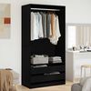 vidaXL Wardrobe Black oak 39.37 x 19.69 x 78.74 in Engineered Wood