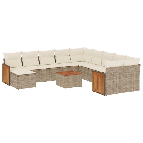 vidaXL Garden Sofa Set Beige, Cream White