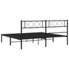 vidaXL Metal Bed Frame Black Powder-Coated Steel Super King