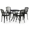 vidaXL Bistro Set Black Cast aluminum Medium Decorative Details