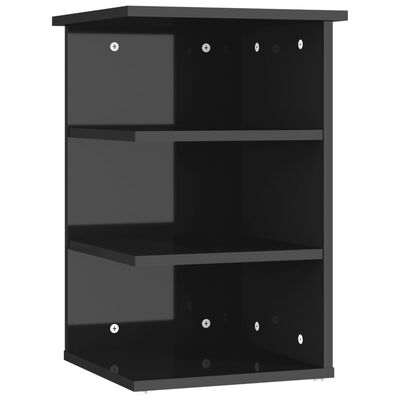 vidaXL Side Cabinet High Gloss Black 14"x14"x22" Chipboard
