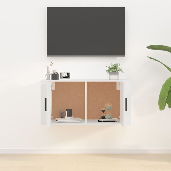 vidaXL Wall Mounted TV Cabinet White Engineered wood Compact