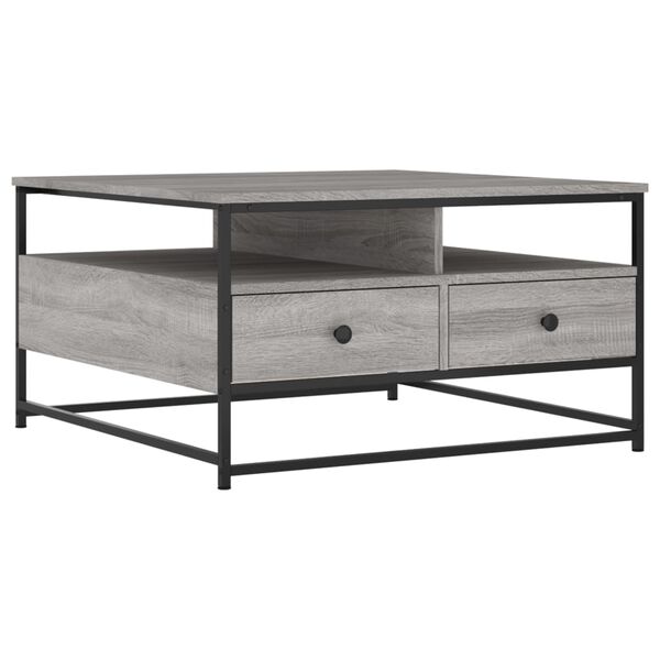 vidaXL Coffee Table Grey Sonoma Engineered wood, Metal Coffee Table