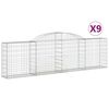 vidaXL Gabion Basket Set of 9 Silver Galvanized Iron