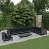 vidaXL Garden Lounge Set Dark Grey, Black
