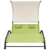 vidaXL Sun Lounger Green Textilene and Steel Double Sun Lounger