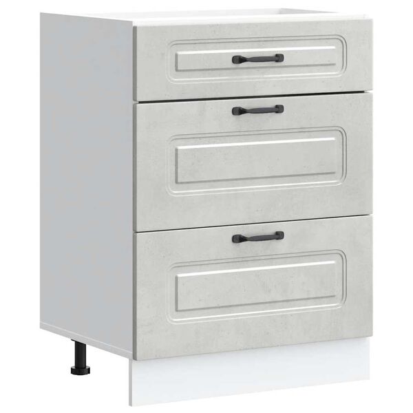 vidaXL Kitchen Base Cabinet Concrete grey Engineered wood