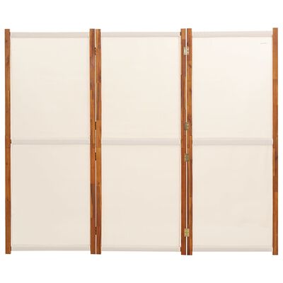 vidaXL 3-Panel Room Divider Cream White 82.7x70.9