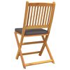 vidaXL Folding Chair 6 pcs Gray 49 x 57.5 x 92cm Solid Acacia wood