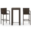 vidaXL Garden Bar Set Brown PE rattan, powder-coated steel Medium