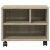 vidaXL Printer Stand with Wheels Sonoma Oak 16.1"x12.6"x13.6"