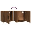 vidaXL Wall-mounted Bedside Cabinet Set of 2 Brown oak Engineered wood