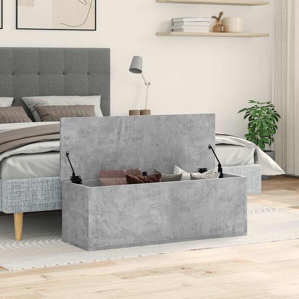 vidaXL Storage Box Concrete Grey Engineered Wood Large Storage Box