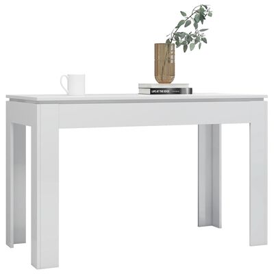 vidaXL Dining Table High Gloss White 47.2" x 23.6" x 29.9" Engineered Wood