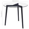 vidaXL Dining Table Transparent and black Tempered glass, iron Medium
