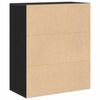 vidaXL Book Cabinet Black Engineered Wood Medium Book Cabinet