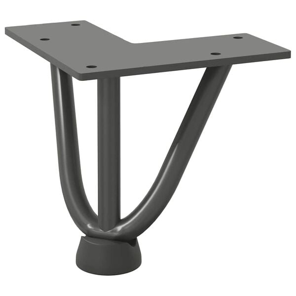 vidaXL Hairpin Table Leg Anthracite Solid powder-coated steel 4 in