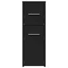 vidaXL Narrow Bathroom Cupboard Black Engineered wood Slim Rollable