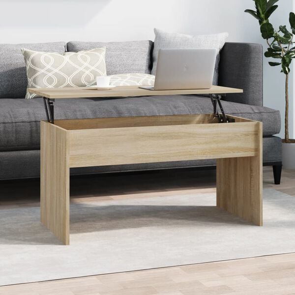 vidaXL Coffee Table Sonoma oak Engineered wood Medium Height-Adjustable