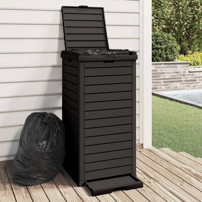 vidaXL Outdoor Garbage Bin Black 16.1x16.1x33.9 Polypropylene