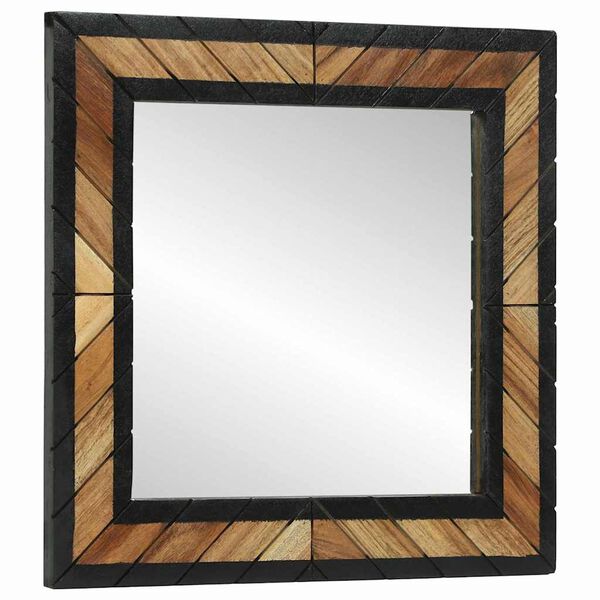 vidaXL Mirror Black and Brown 50 x 2 x 50 cm Solid Wood Acacia