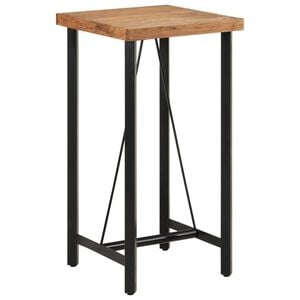 vidaXL Bar Table Natural wood and black Solid acacia wood, iron Medium