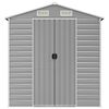 vidaXL Garden Shed Light Grey Galvanized Steel Large Garden Shed