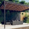 vidaXL Garden Lounge Set Grey PE rattan, powder-coated steel, plastic