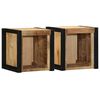 vidaXL Bedside Cabinet Set of 2 Natural Mango Wood Solid Rough Mango Wood