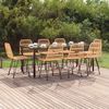 vidaXL Garden Dining Set Black Powder-Coated Steel Large Durable