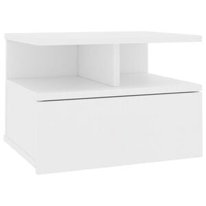 vidaXL Floating Nightstand White Engineered wood Compact
