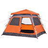 vidaXL Camping Tent Dome 4-Person Gray and Orange Quick Release