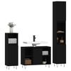 vidaXL Bathroom Furniture Set Black Engineered wood, Iron 3 Piece Set