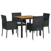 vidaXL Garden Dining Set Black
