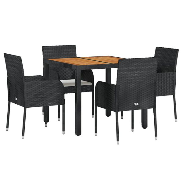 vidaXL Garden Dining Set Black