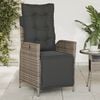 vidaXL Reclining Garden Chair Set of 2 Grey PE rattan Standard