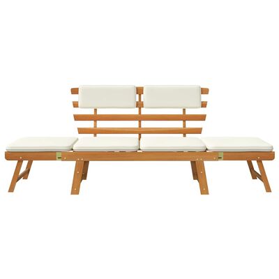 Wood outdoor sofa with backrest cushions and removable seats, three-seat configuration