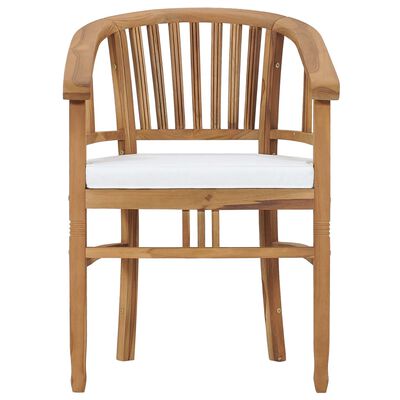 vidaXL Patio Chairs with Cushions 2 pcs Solid Teak Wood