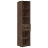 vidaXL Slim Storage Cabinet Brown Oak Engineered Wood Tall